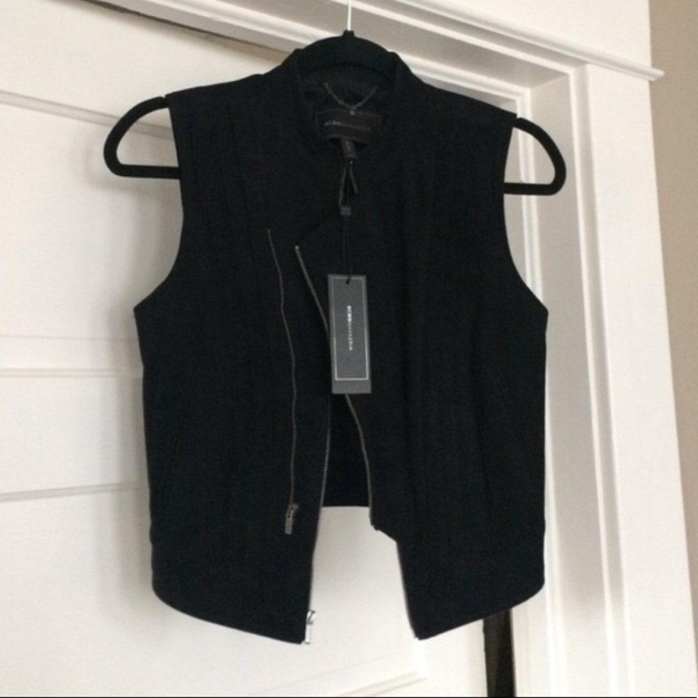 BCBGMaxAzria Luxe Black Suede Vest